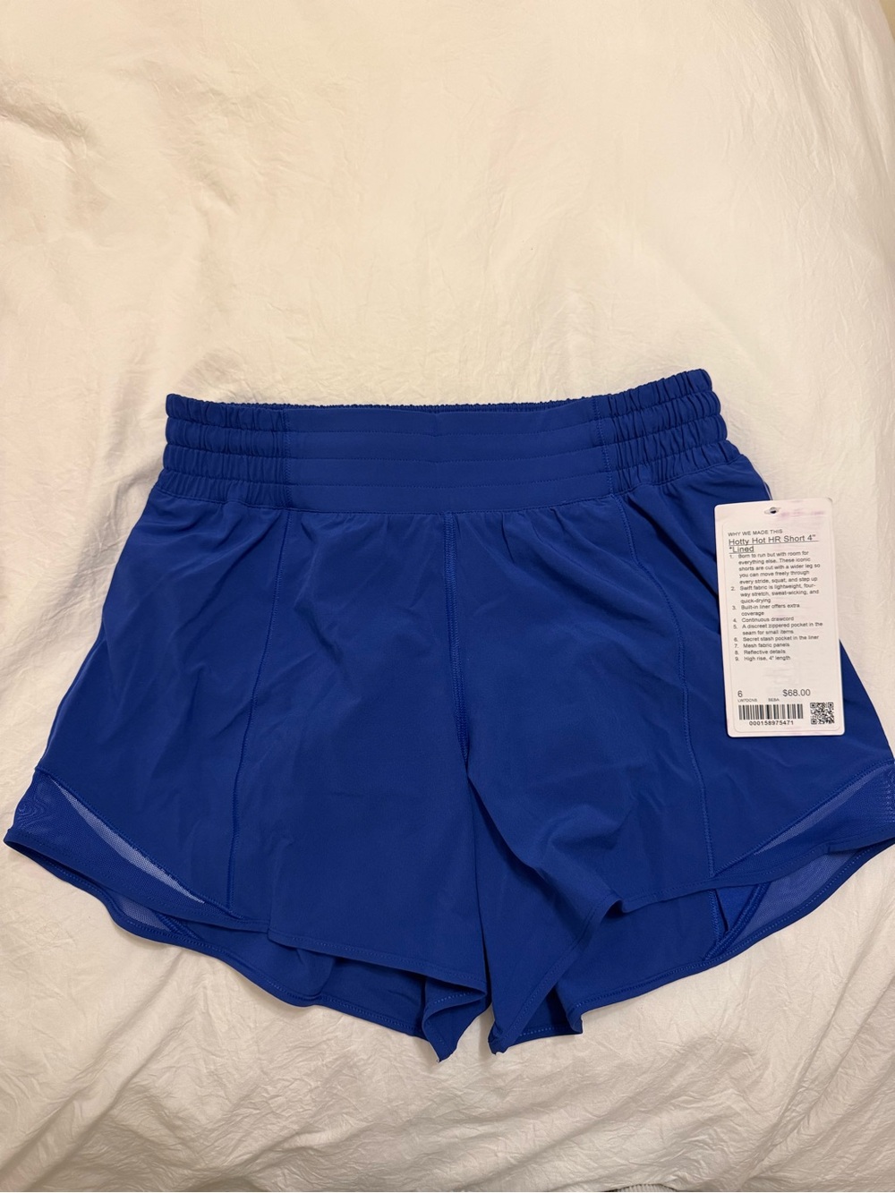 lululemon Women's Royal Blue Hotty Hot HR short 4” Athletic Shorts